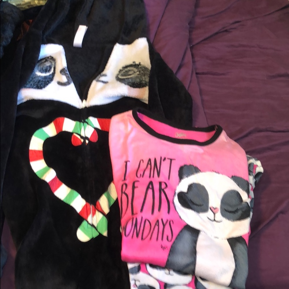 Justice onesie and long sleeve pant sleep set